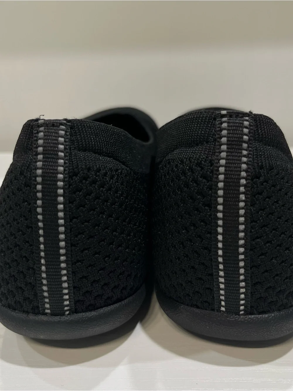 Skechers Black Knit Slip-On Ballet Flats